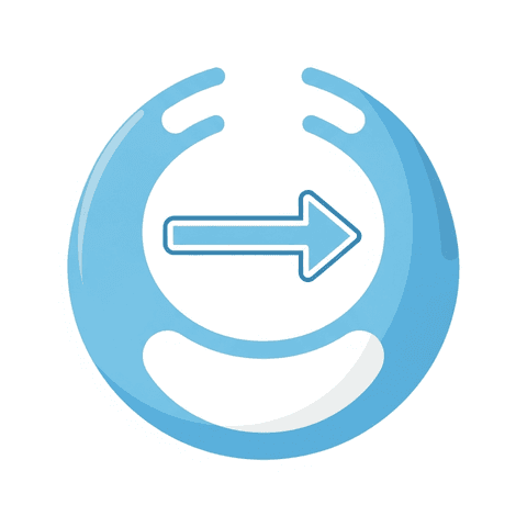 Illustration of the OmegaFlex open ring with an arrow showing it sliding into place at the base